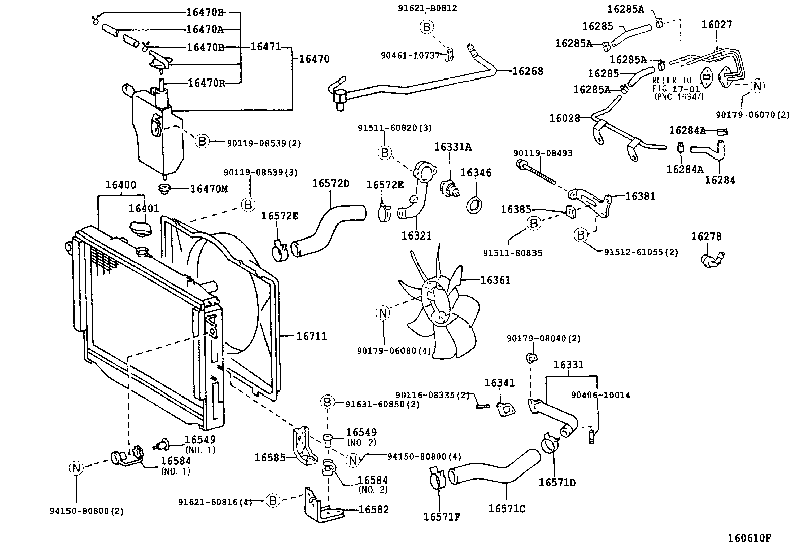 16027-17020 PIPE SUB-ASSY, TURBO WATER, NO.1 product image