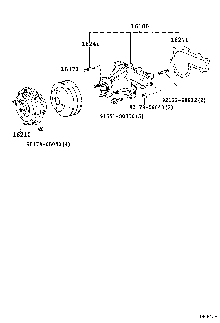 16100-59225 PUMP ASSY, ENGINE WATER product image