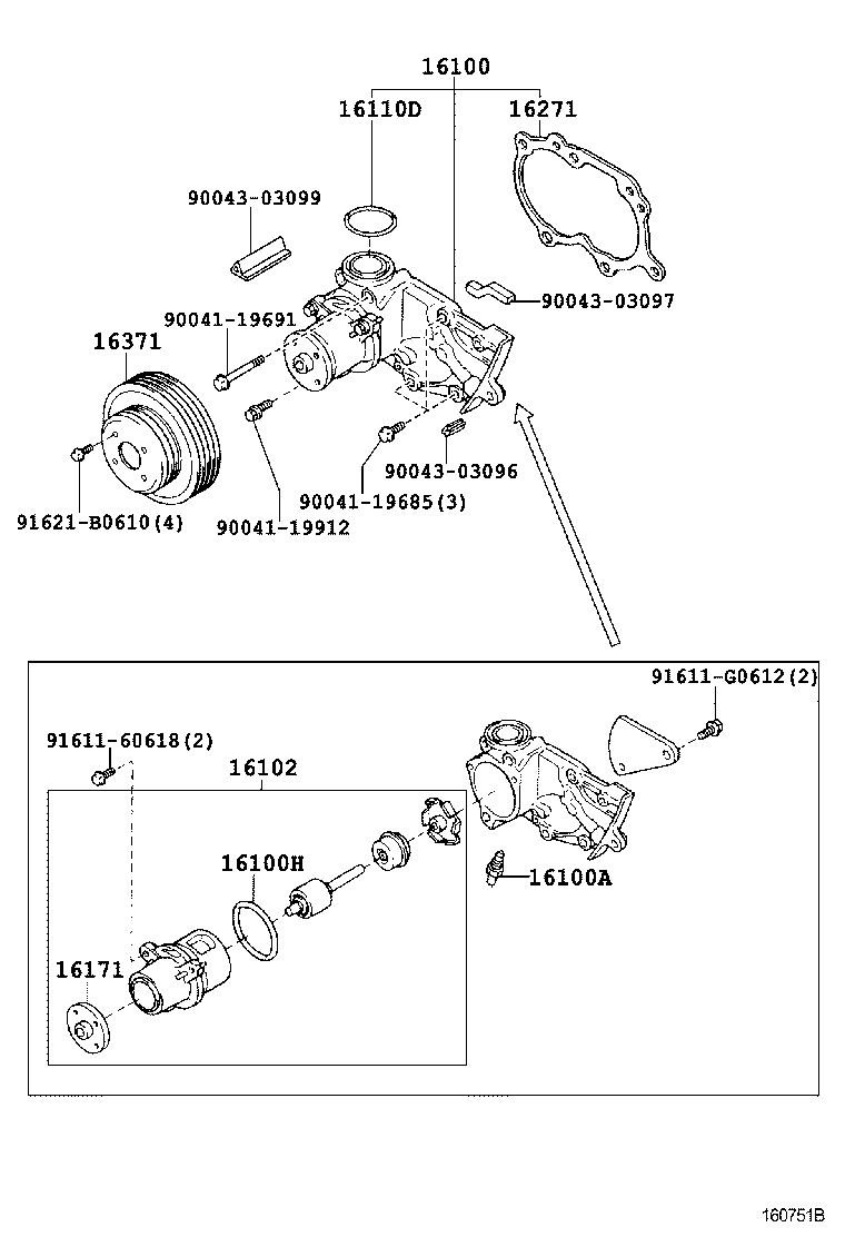 16102-87207 COVER SUB-ASSY, WATER PUMP product image