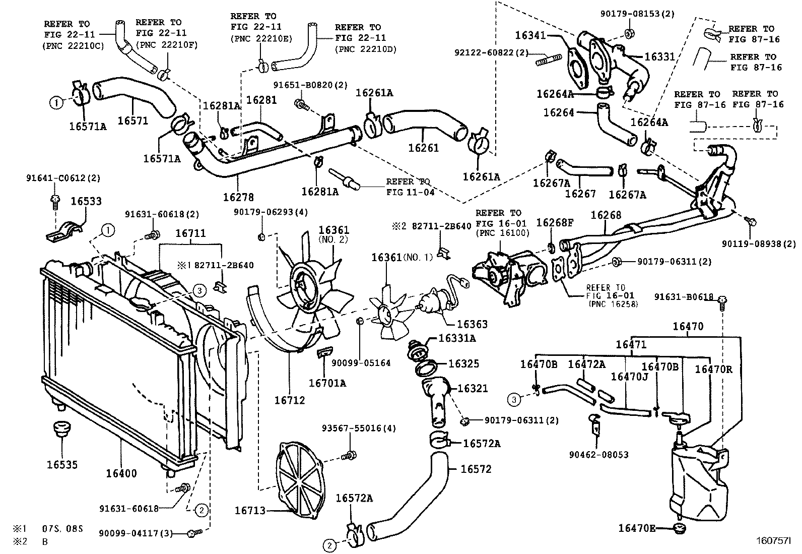 16027-64080 PIPE SUB-ASSY, TURBO WATER, NO.1 product image