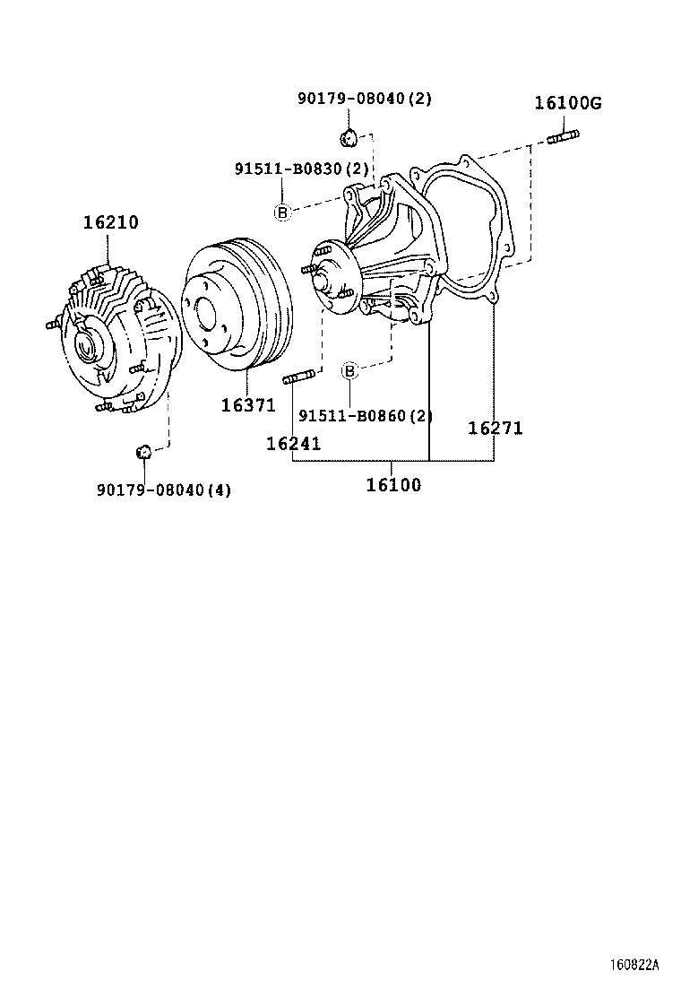 16100-69415 PUMP ASSY, ENGINE WATER product image