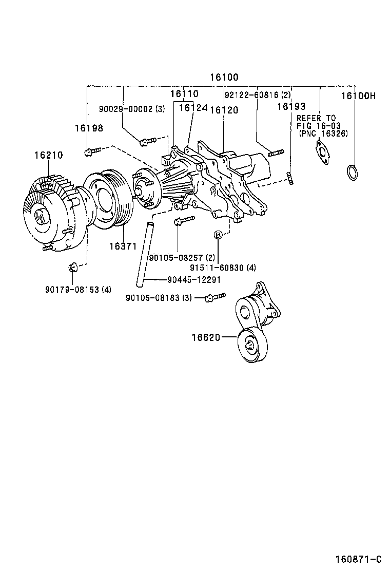 16110-49147 PUMP ASSY, WATER, W/O COUPLING product image