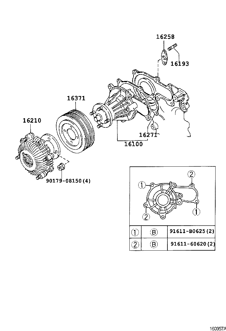 16620-46050 TENSIONER ASSY, V-RIBBED BELT product image