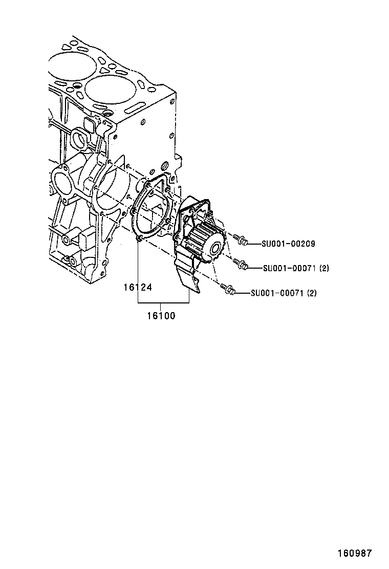 16100-09051 PUMP ASSY, ENGINE WATER product image