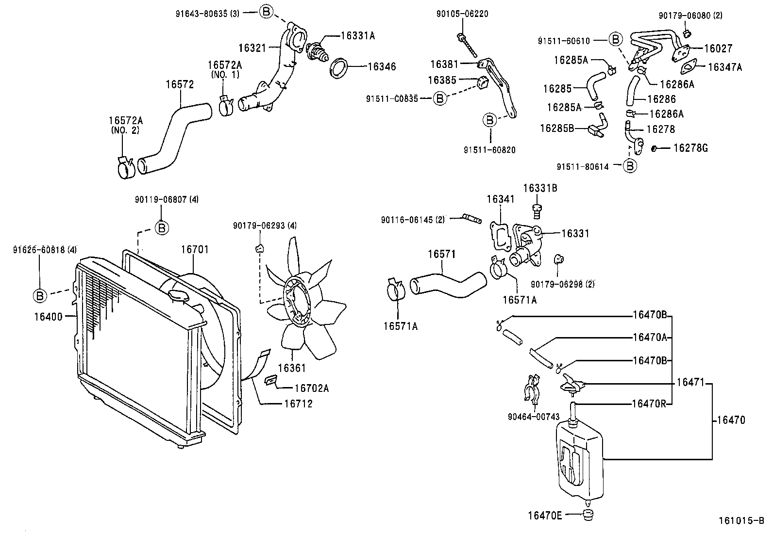 16571-54470 HOSE, RADIATOR, INLET product image