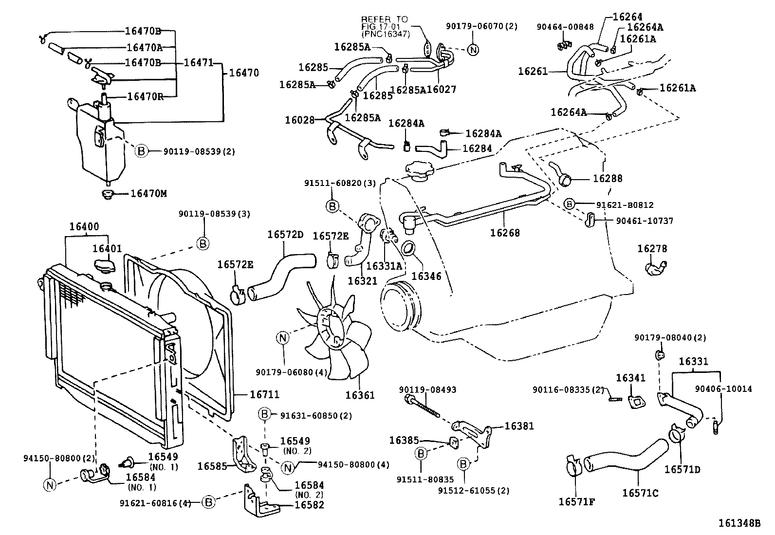 16027-17020 PIPE SUB-ASSY, TURBO WATER, NO.1 product image