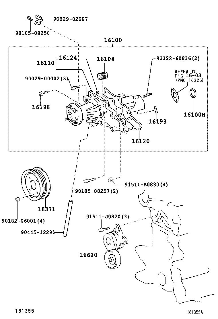 16192-70010 BOLT, STUD(FOR WATER PUMP COVER) product image