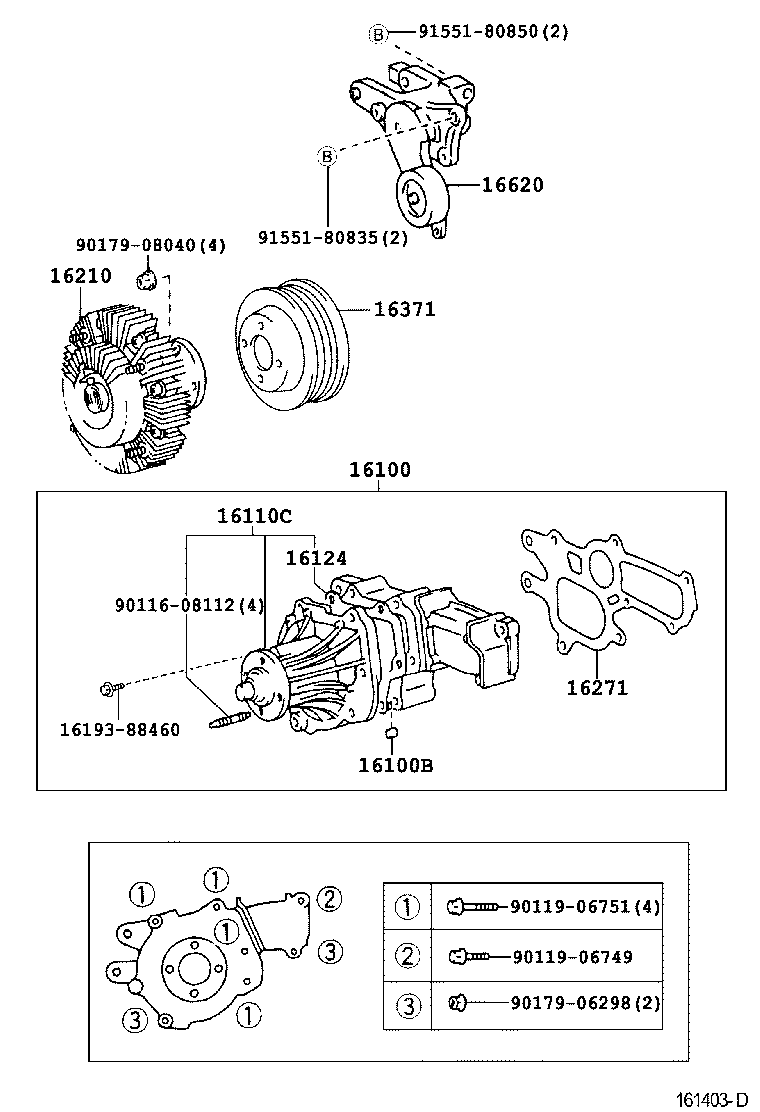 16100-79445 PUMP ASSY, ENGINE WATER product image