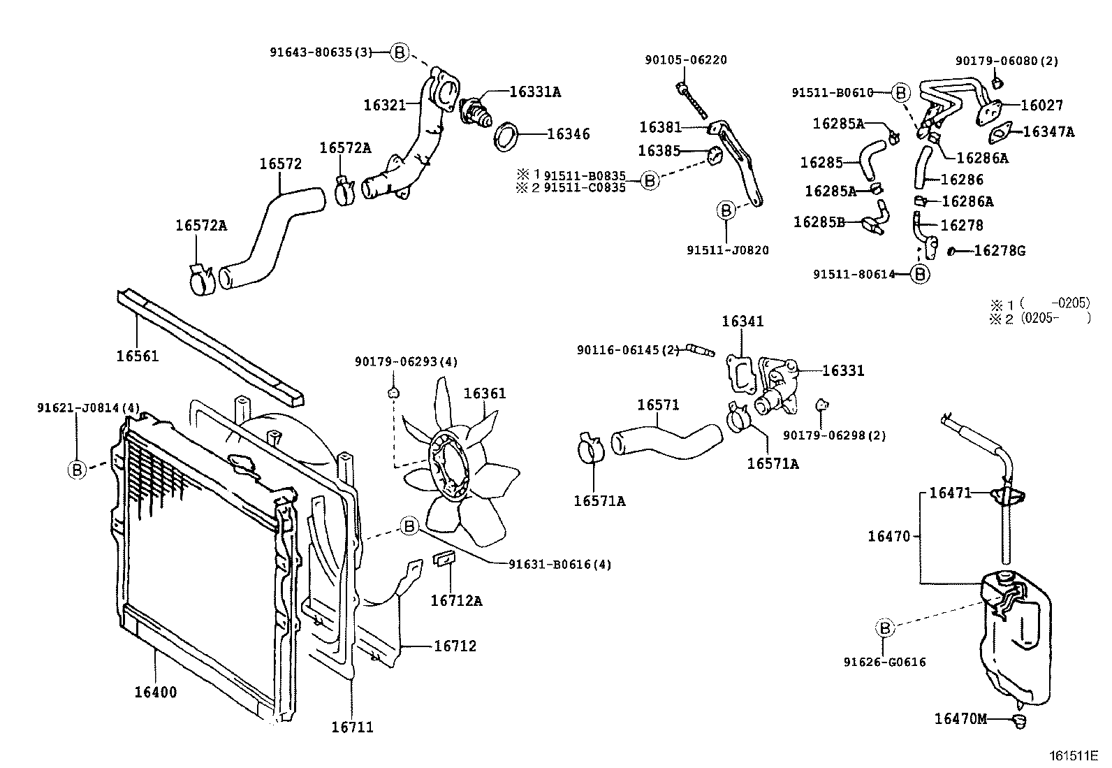 16028-30010 PIPE SUB-ASSY, TURBO WATER, NO.2 product image
