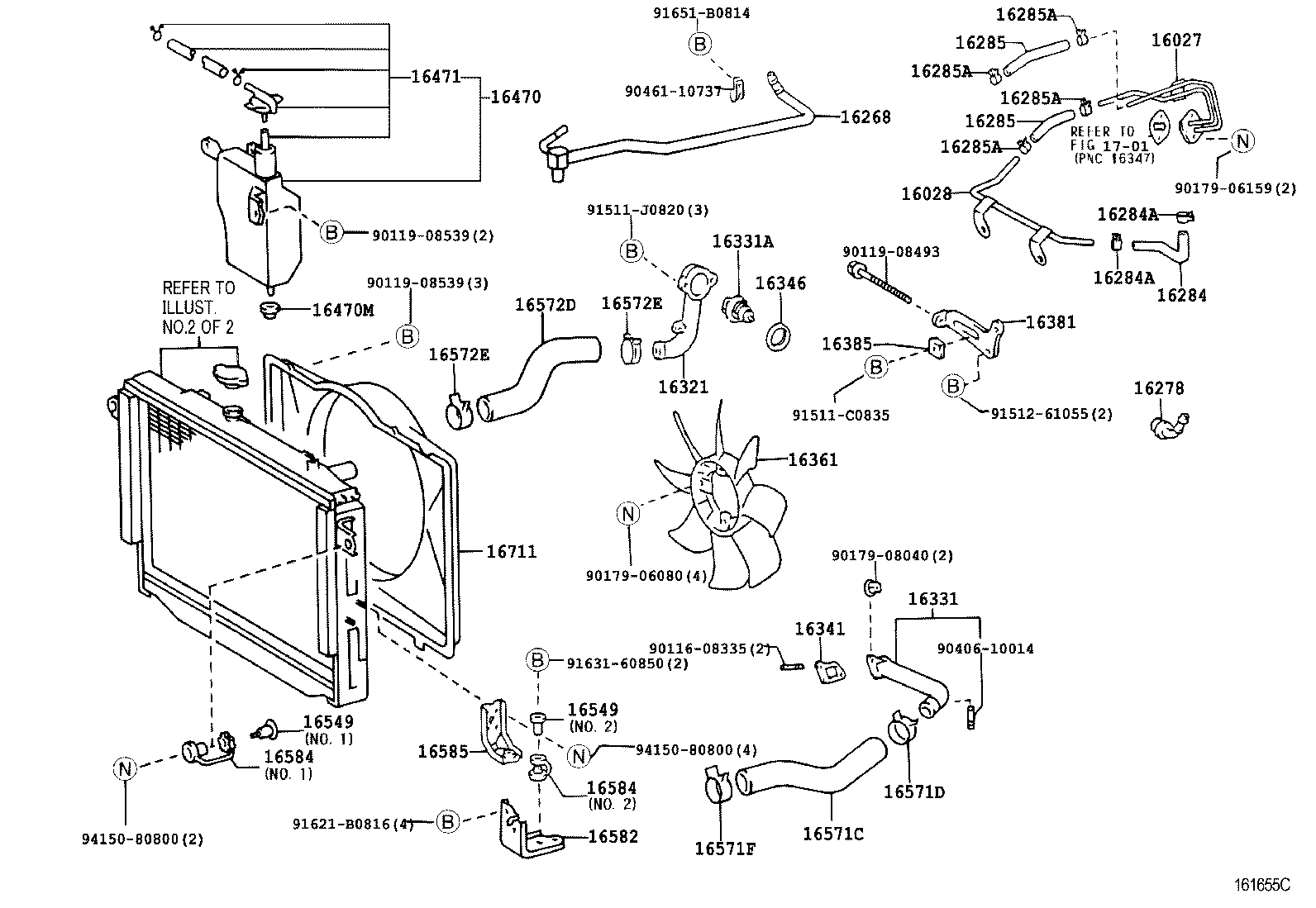 16027-17020 PIPE SUB-ASSY, TURBO WATER, NO.1 product image