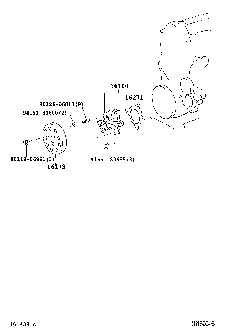 16100-09141 PUMP ASSY, ENGINE WATER product image