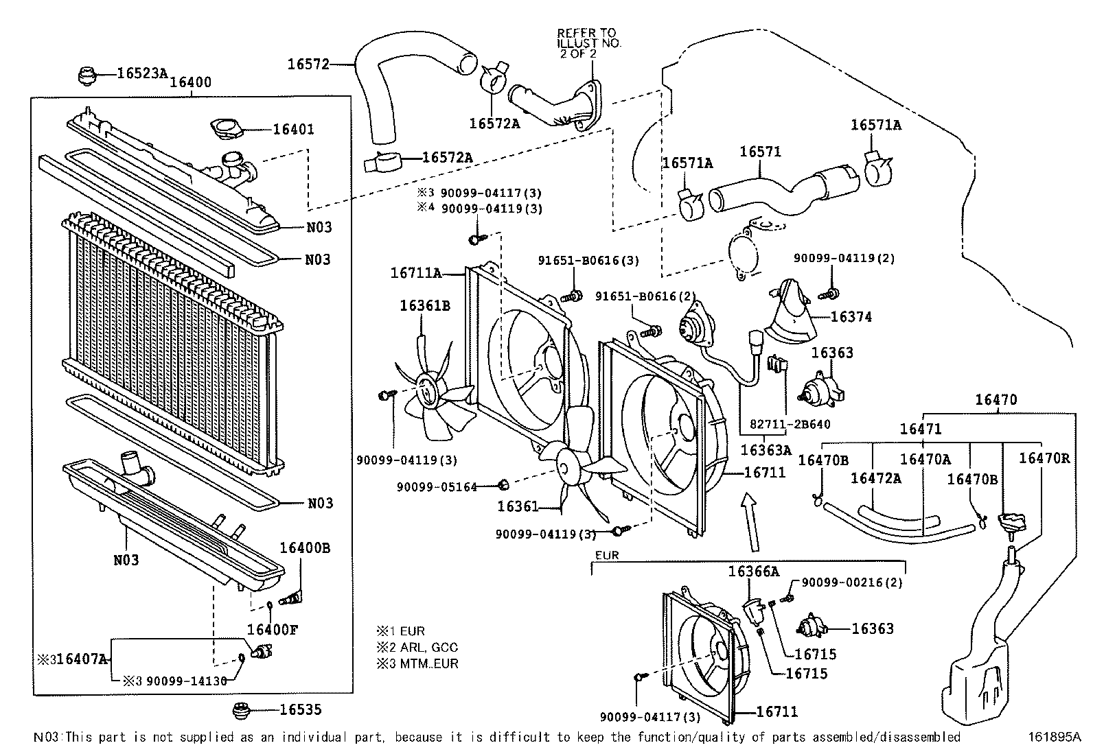 16264-28080 HOSE, WATER BY-PASS, NO.2 product image