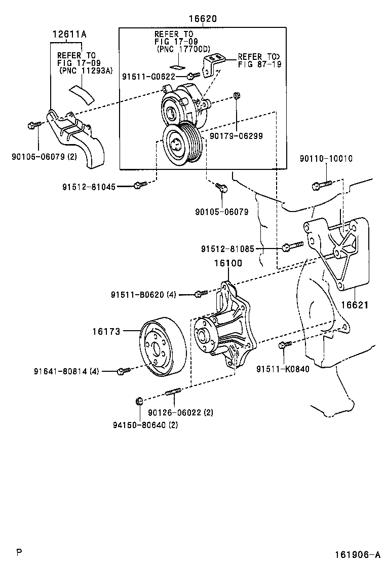 16173-28030 PULLEY, WATER PUMP product image