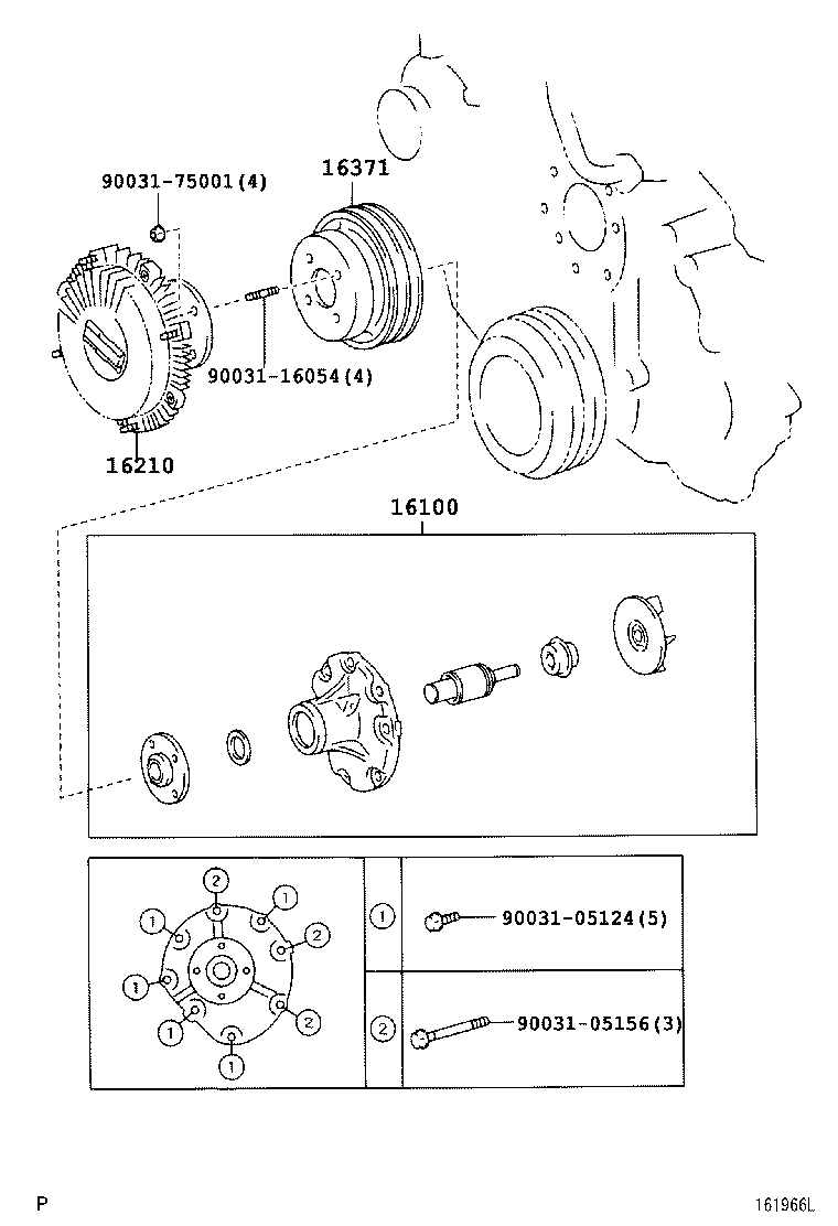 16100-78041 PUMP ASSY, ENGINE WATER product image