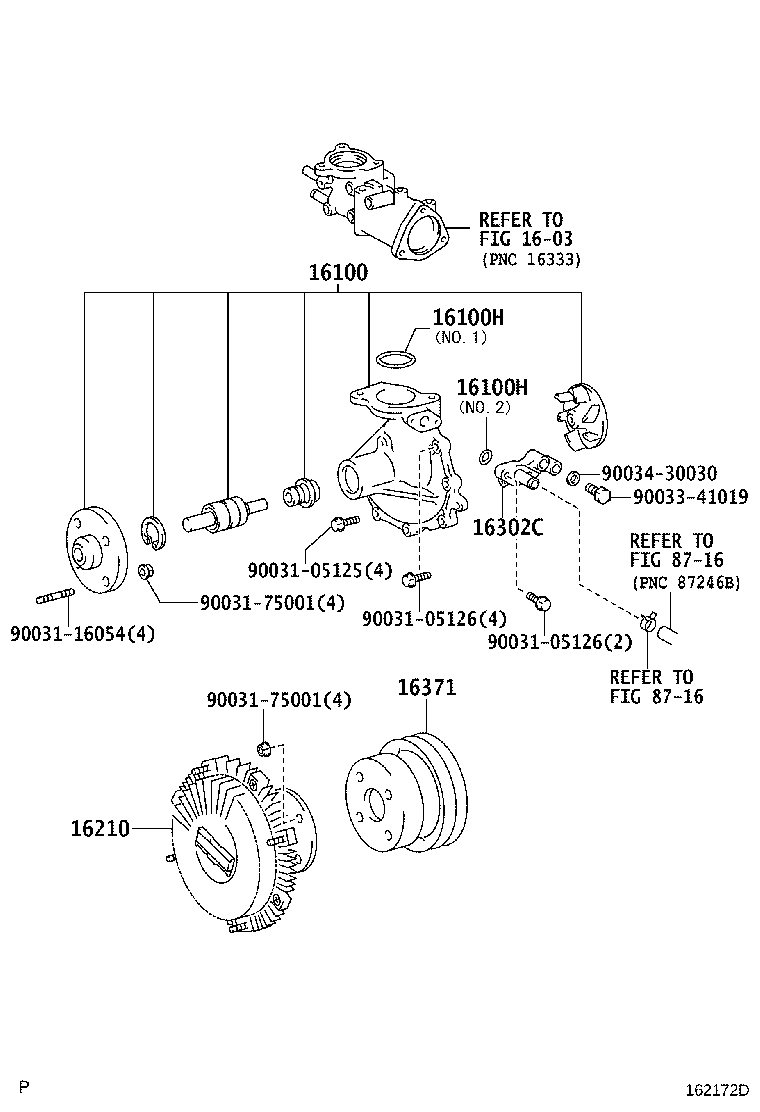 16100-78041 PUMP ASSY, ENGINE WATER product image