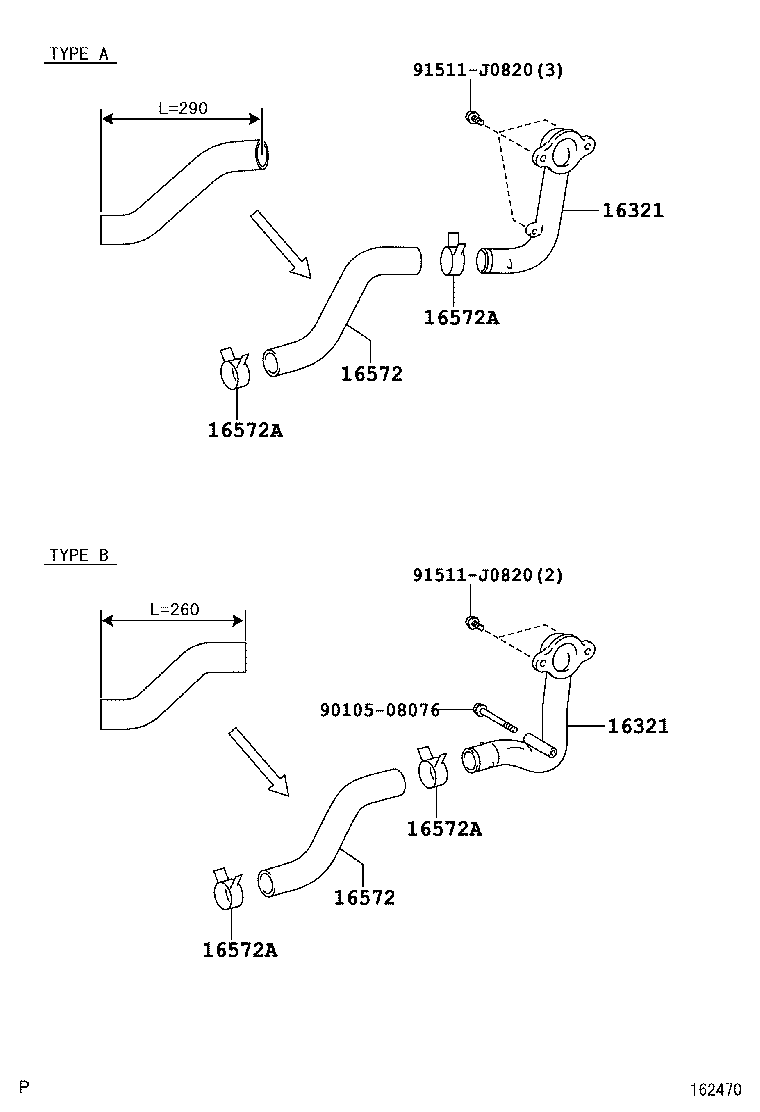 16895-78120 PIPE SUB-ASSY, TURBO WATER, NO.1 product image