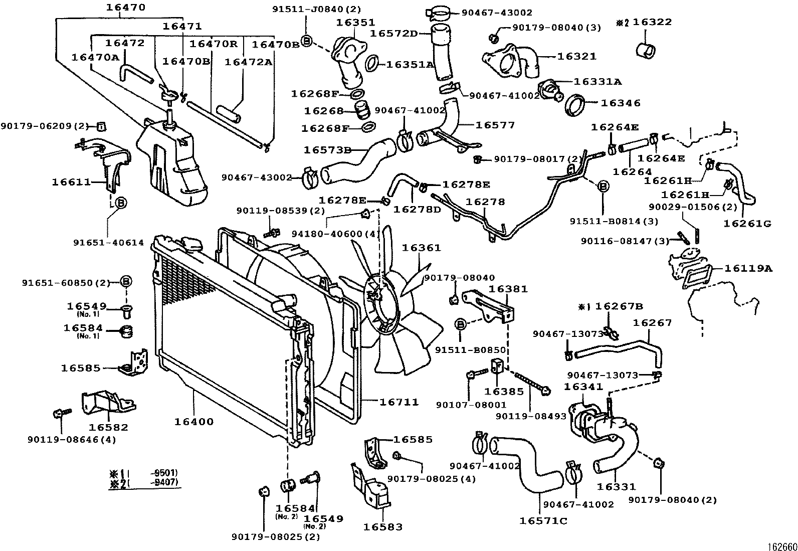16028-17010 PIPE SUB-ASSY, TURBO WATER, NO.2 product image