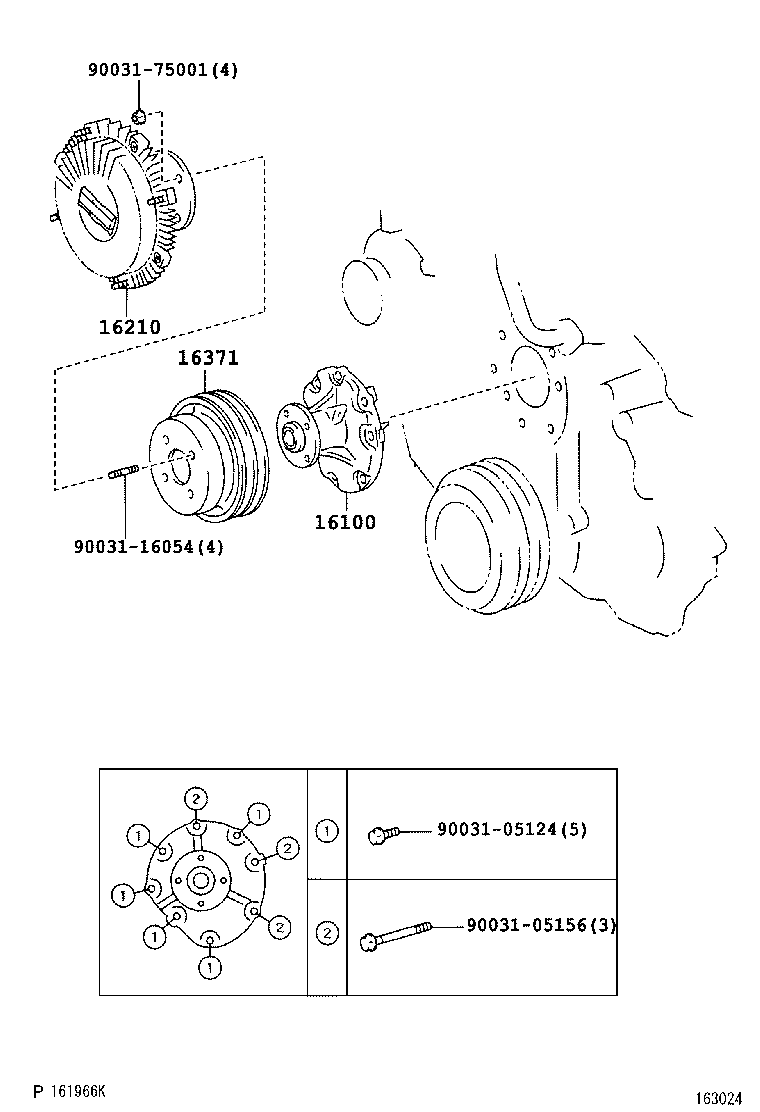 16100-78080 PUMP ASSY, ENGINE WATER product image