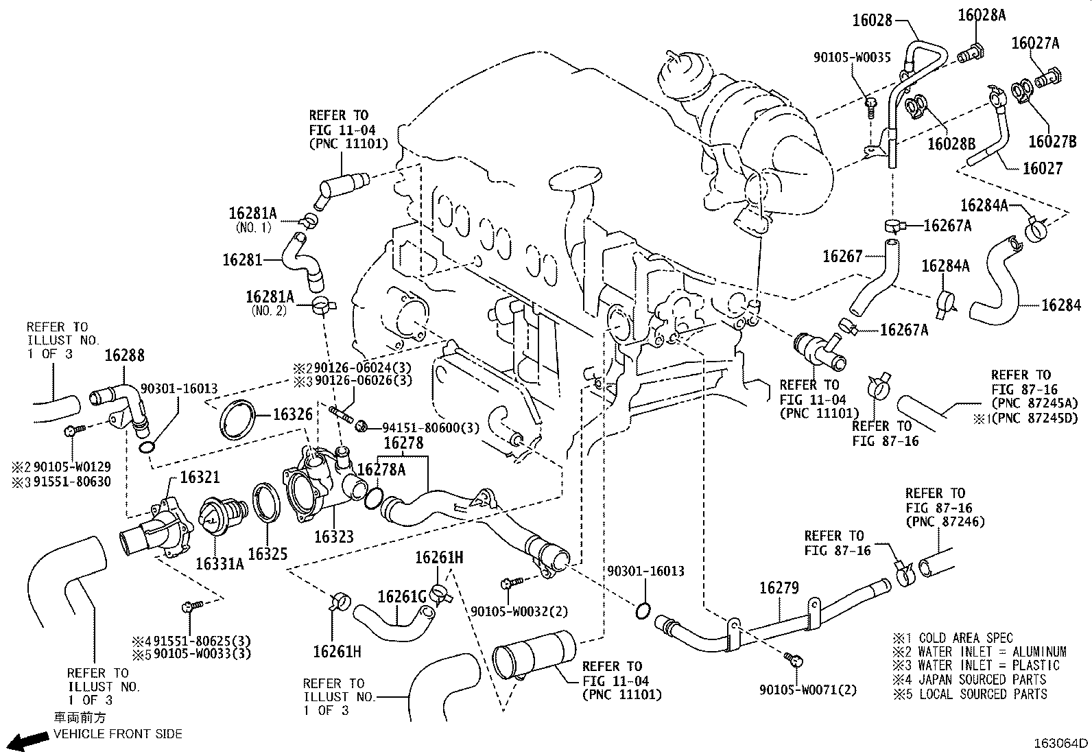 16264-37050 HOSE, WATER BY-PASS, NO.2 product image