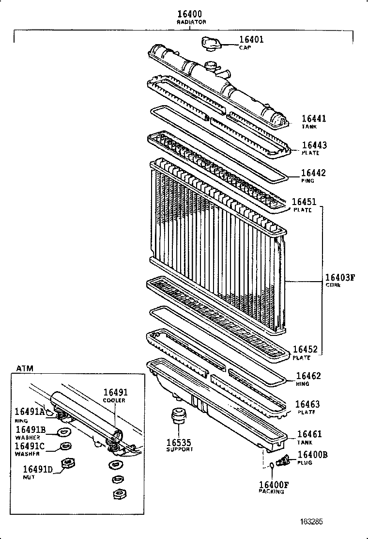 16400-74090 RADIATOR ASSY product image