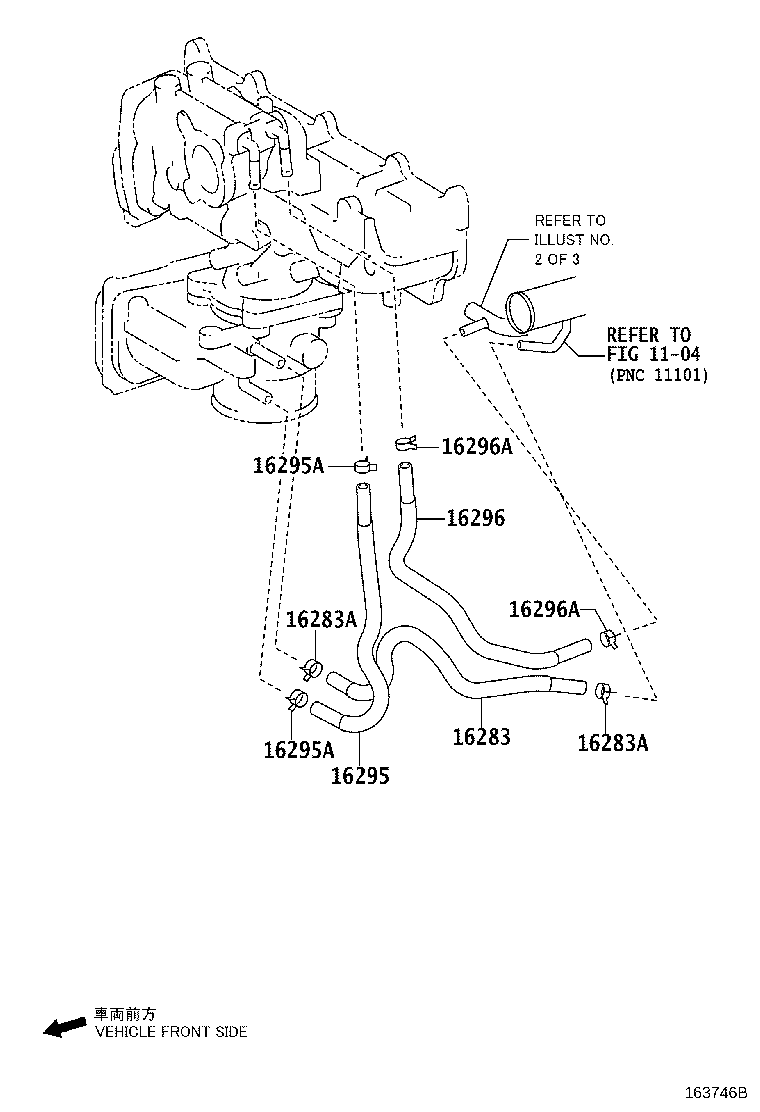 16261-28070 HOSE, WATER BY-PASS product image