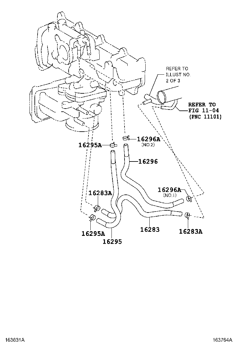 16261-0D240 HOSE, WATER BY-PASS, NO.1 product image