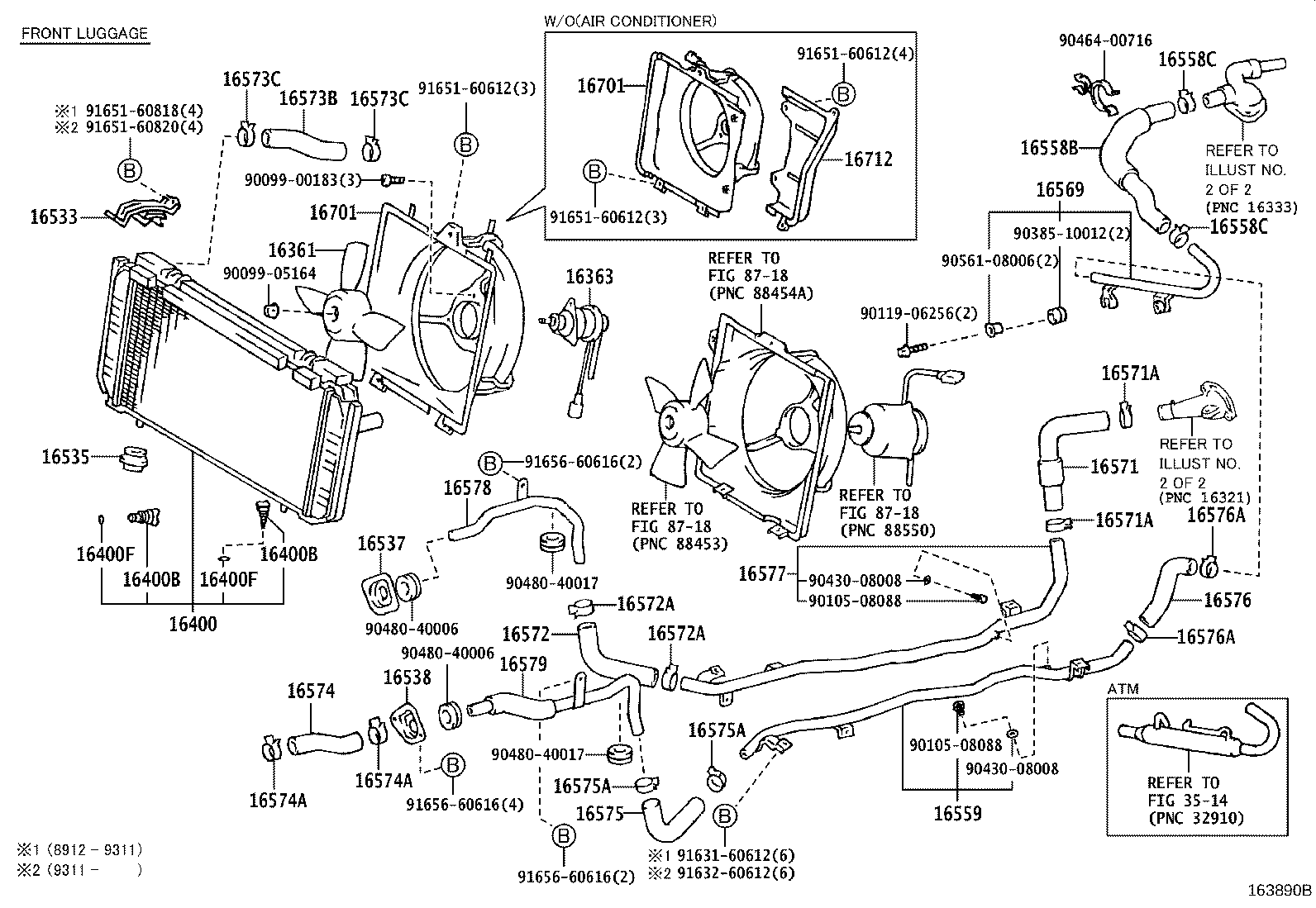 16027-88480 PIPE SUB-ASSY, TURBO WATER, NO.1 product image