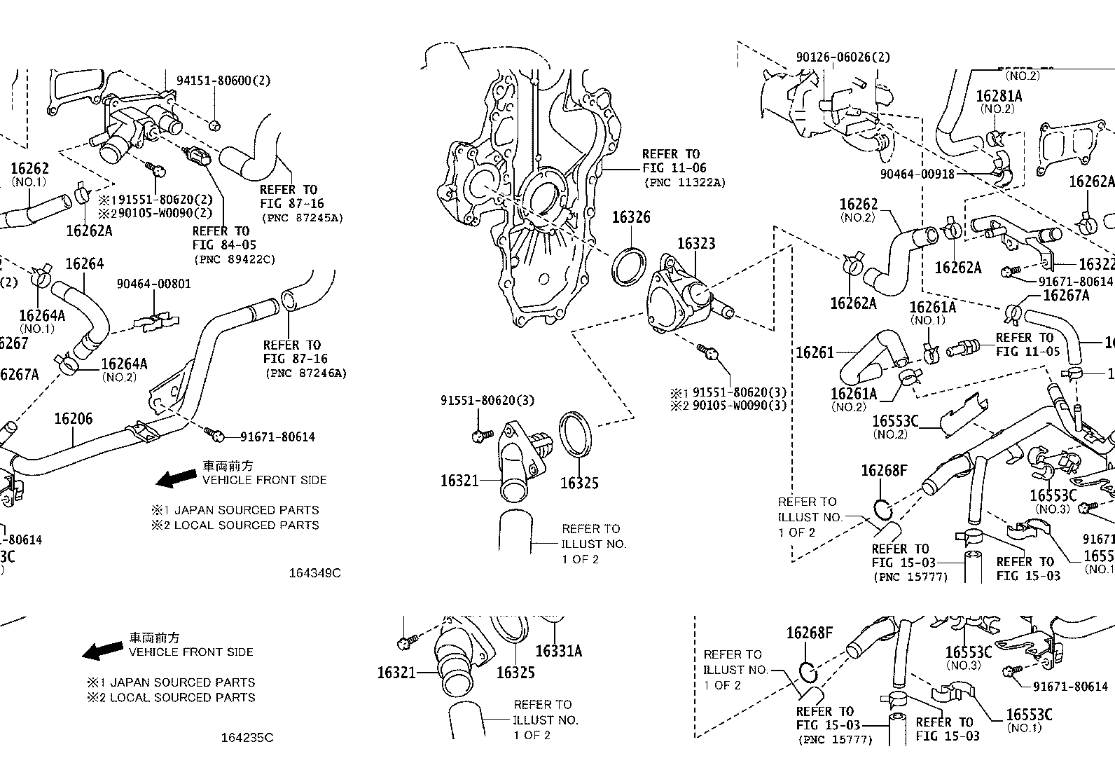16260-0Q040 Water Bypass Hose Assembly product image