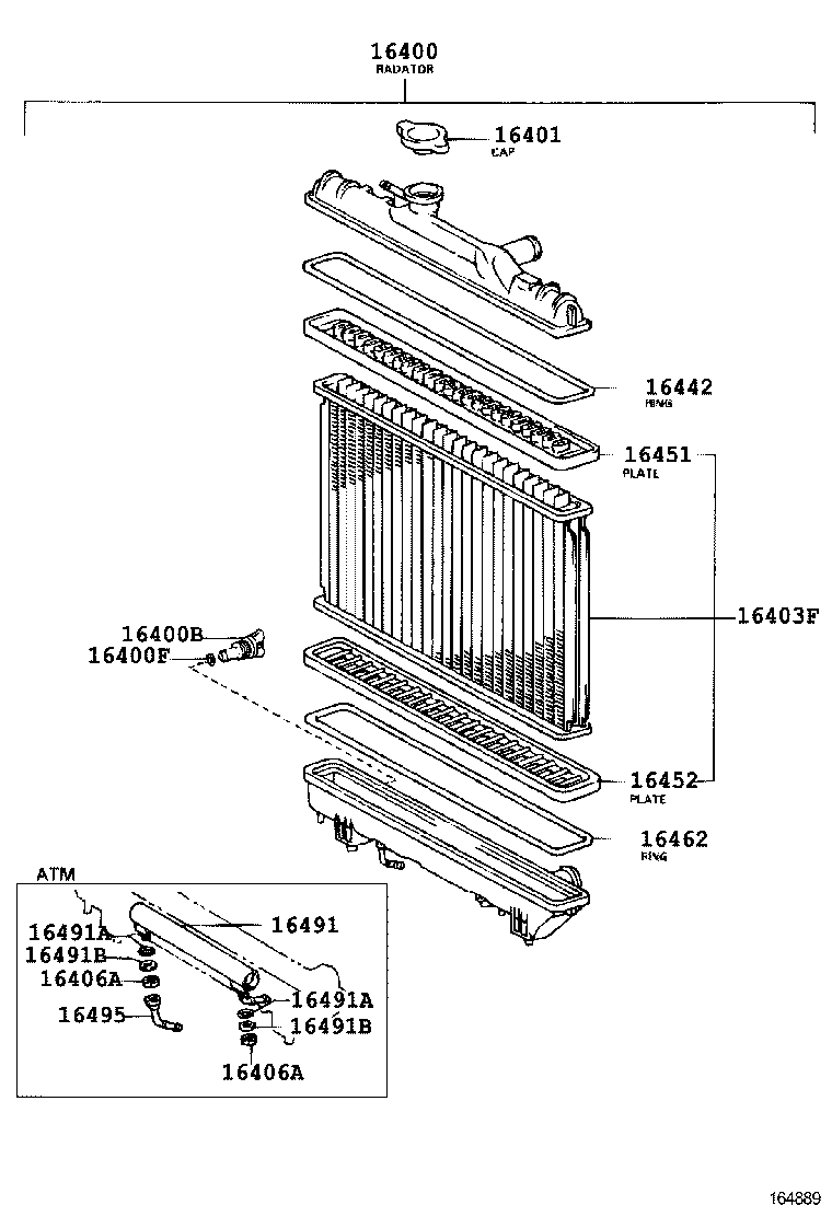 16206-64020 Water Bypass Pipe product image