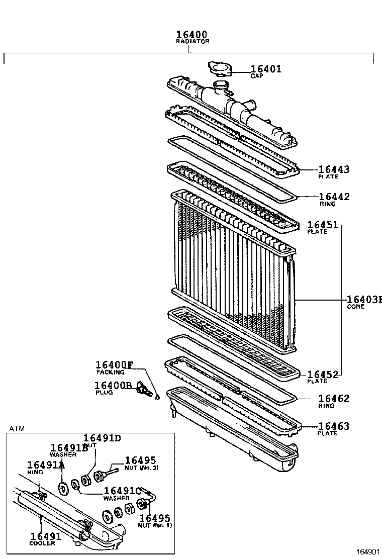 16261-55020 HOSE, WATER BY-PASS product image