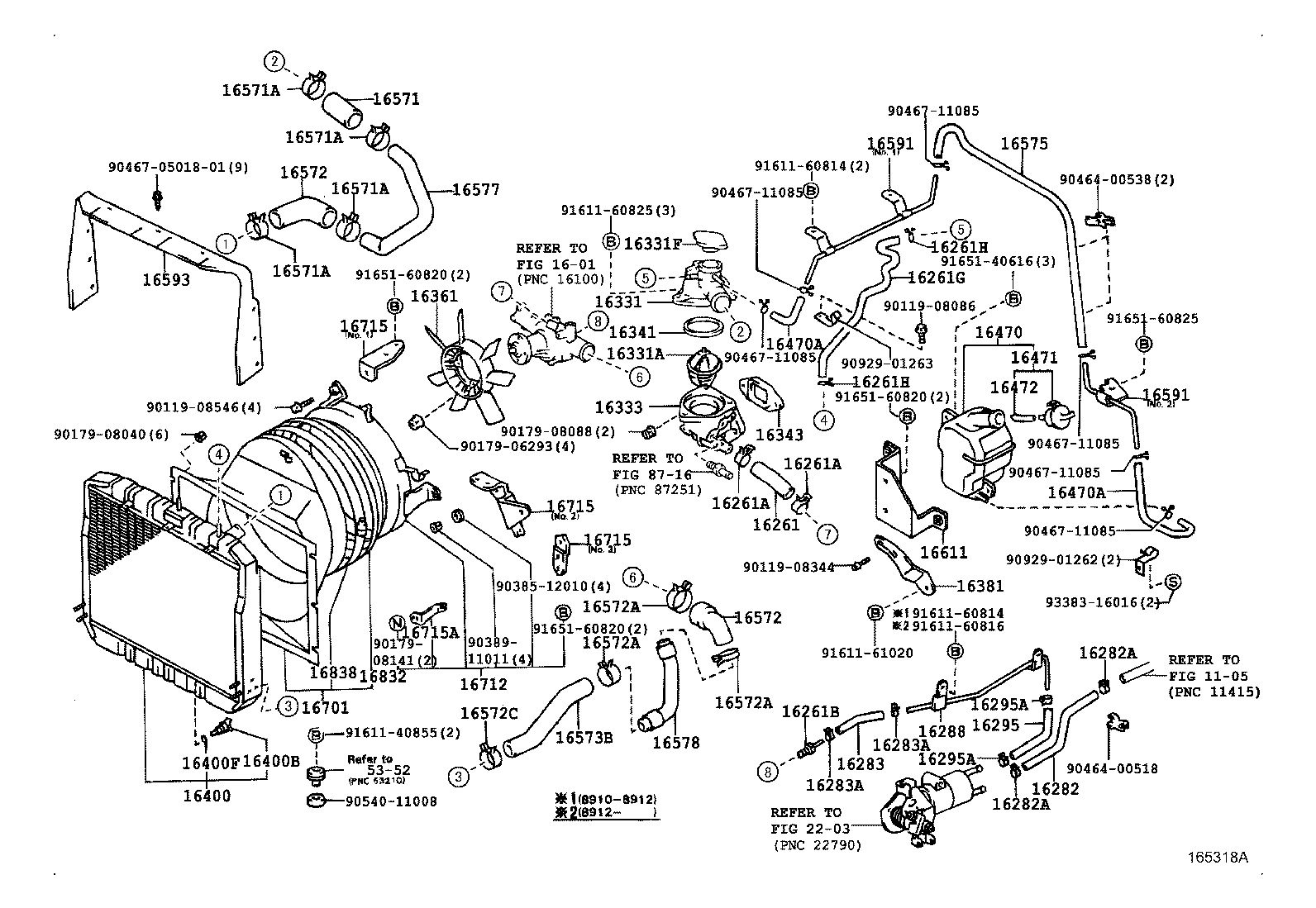 16261-56020 HOSE, WATER BY-PASS, NO.1 product image