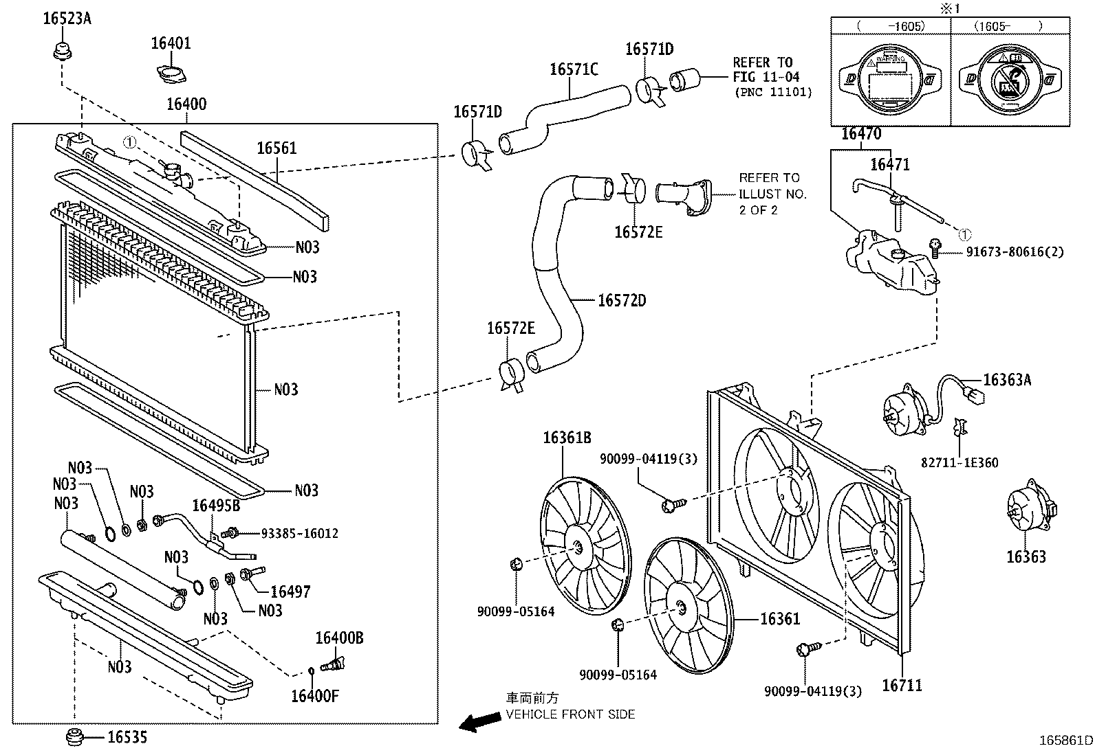 16261-36062 HOSE, WATER BY-PASS, NO.1 product image