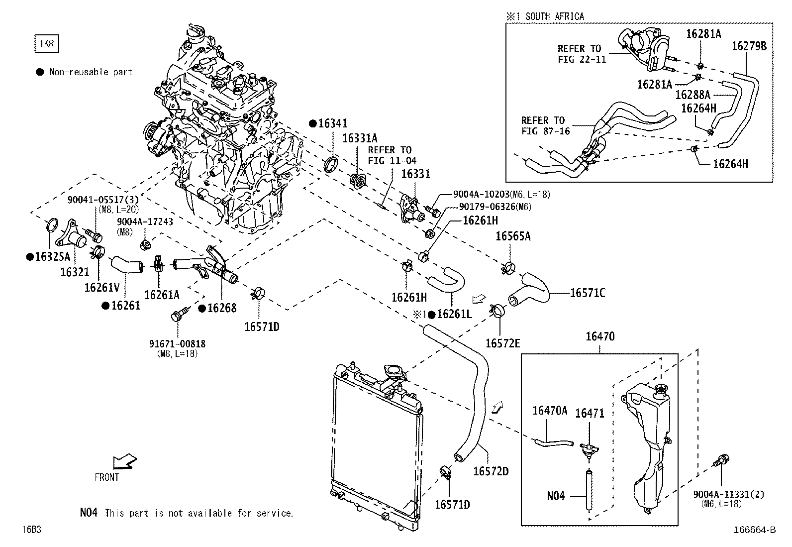 16261-BZ390 HOSE, WATER BY-PASS product image