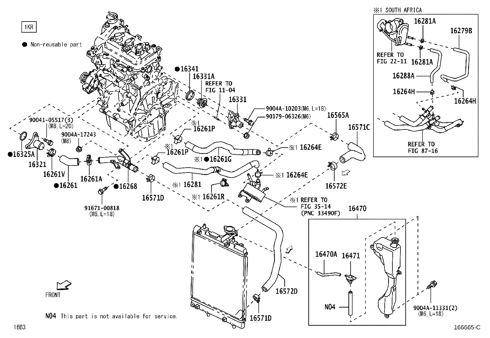 16261-BZ390 HOSE, WATER BY-PASS product image