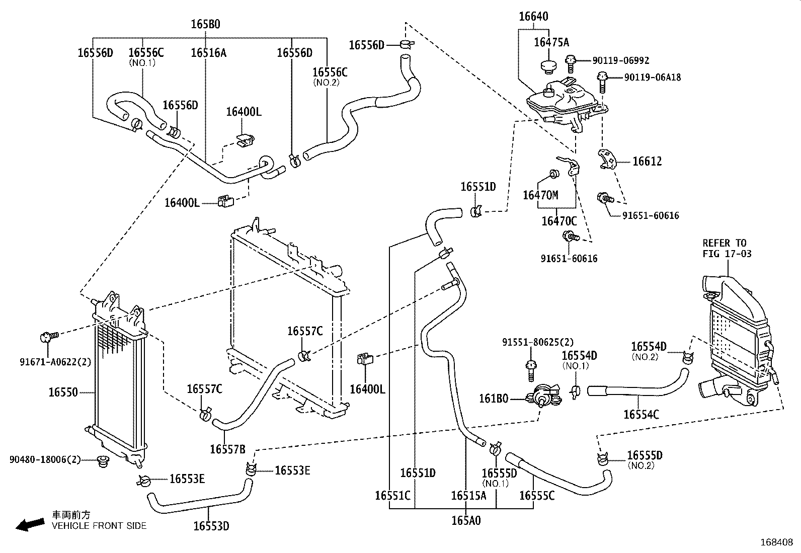16206-78730 PIPE SUB-ASSY, WATER BY-PASS, NO.3 product image