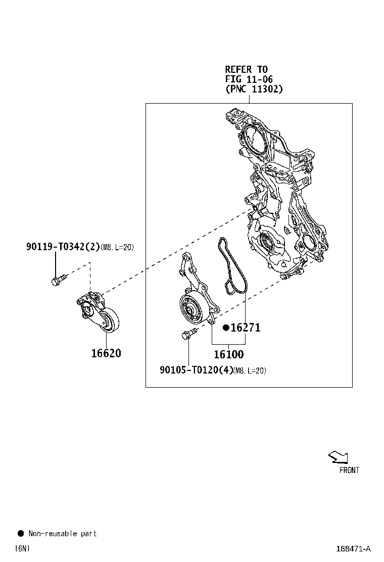 16271-BZ090 GASKET, WATER PUMP product image