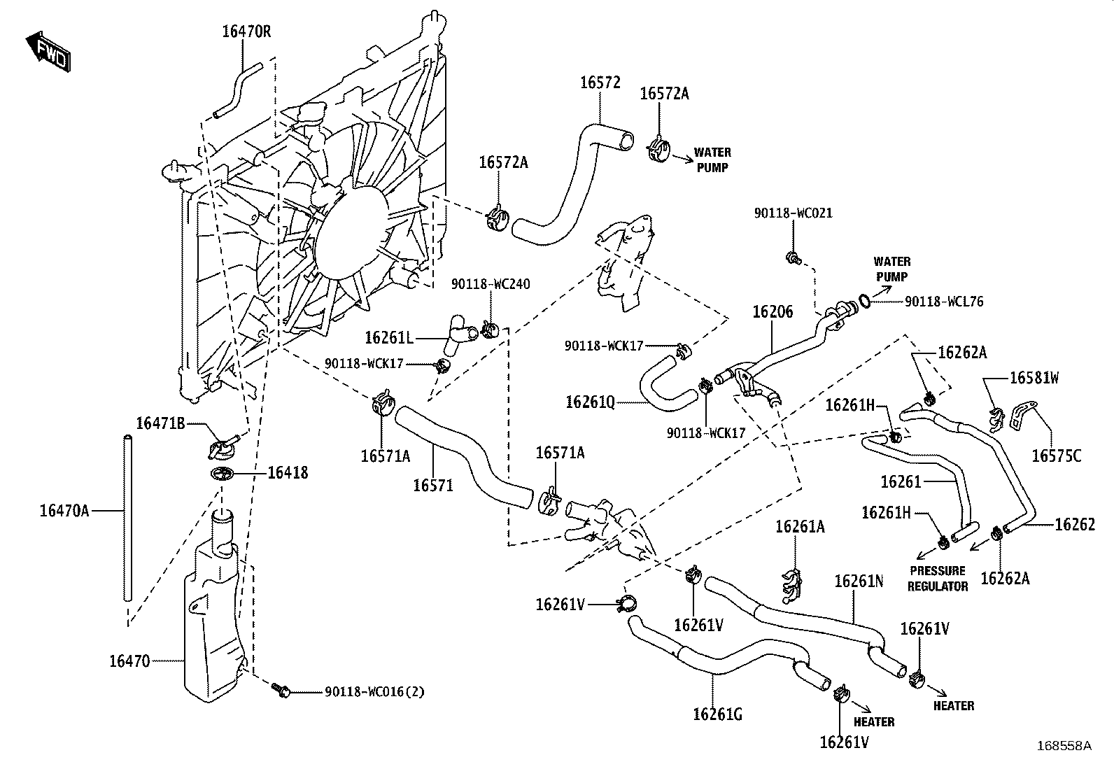 16032-15200 HOUSING SUB-ASSY, WATER INLET W/WATER PUMP product image