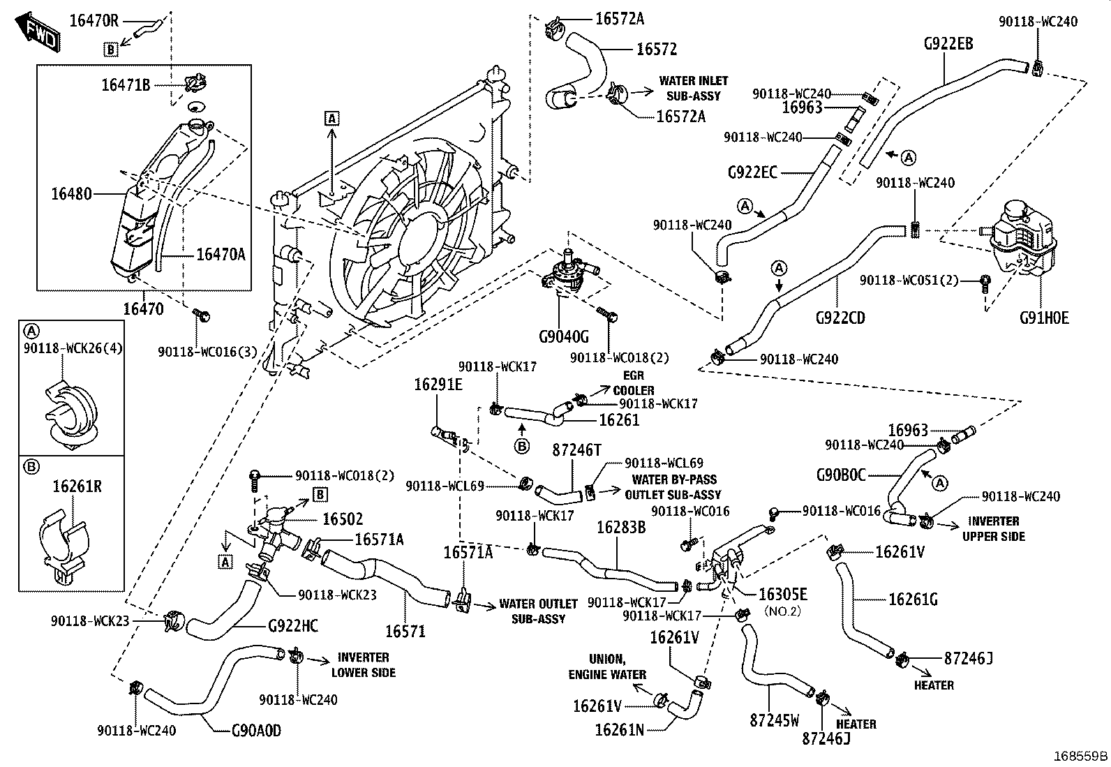 16032-15200 HOUSING SUB-ASSY, WATER INLET W/WATER PUMP product image