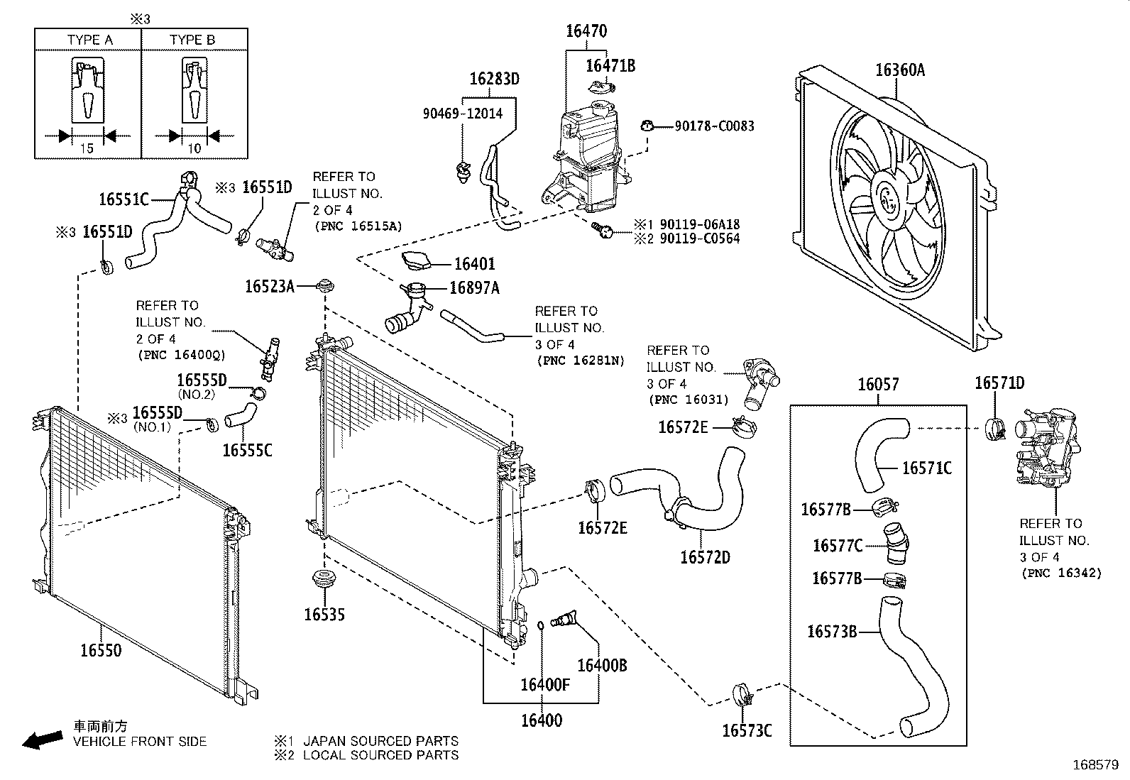 16260-F0160 Water Bypass Hose Assembly product image