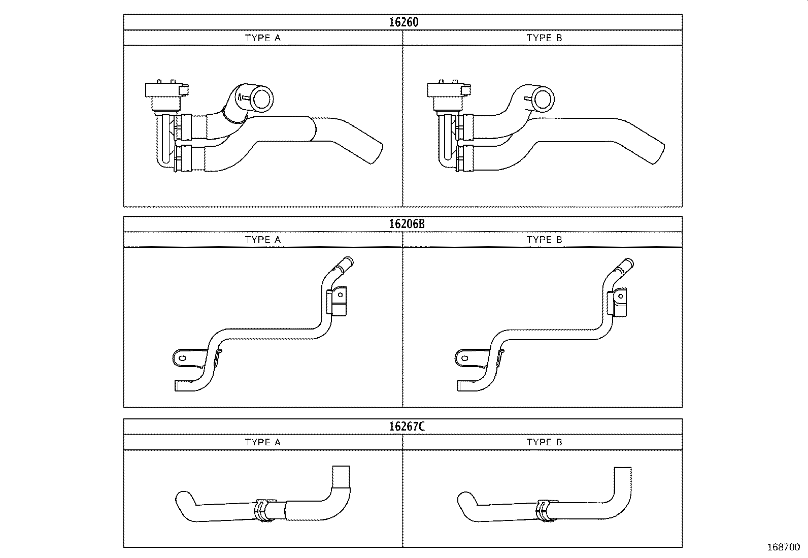 16260-F2110 Water Bypass Hose Assembly product image