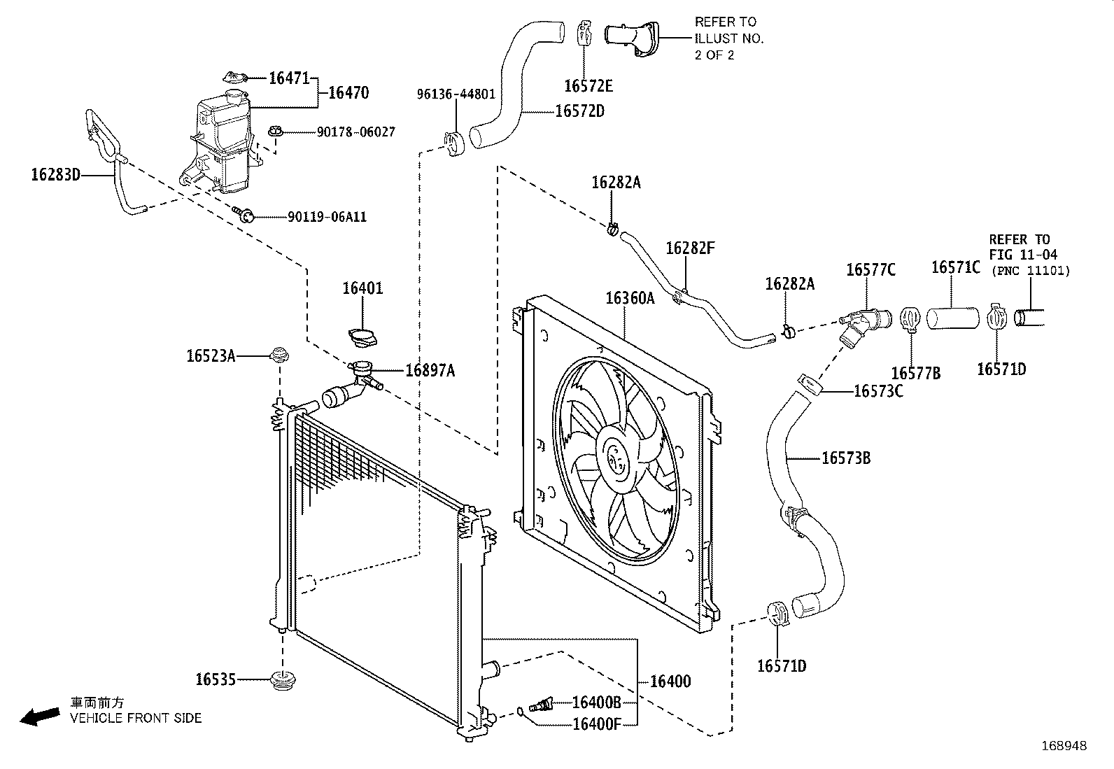 16282-V2010 HOSE, WATER BY-PASS, NO.5 product image