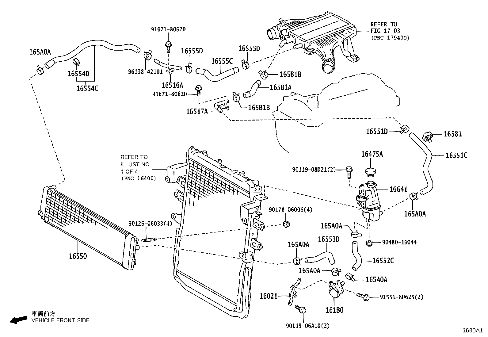 16261-11160 HOSE, WATER BY-PASS, NO.1 product image