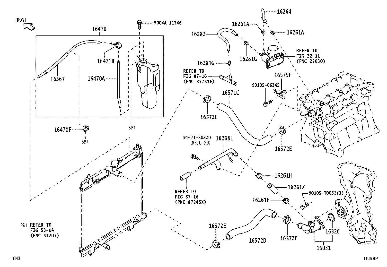 16261-BZ760 HOSE, WATER BY-PASS, NO.5 product image