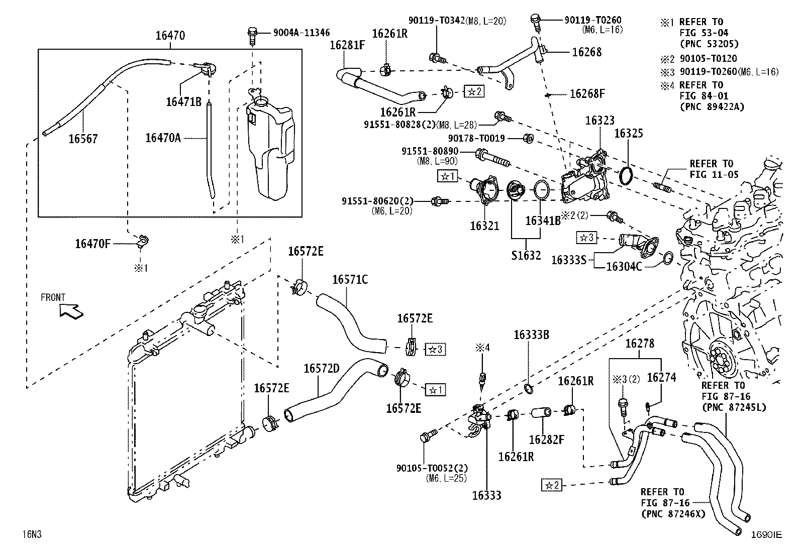 16261-BZ760 HOSE, WATER BY-PASS, NO.5 product image