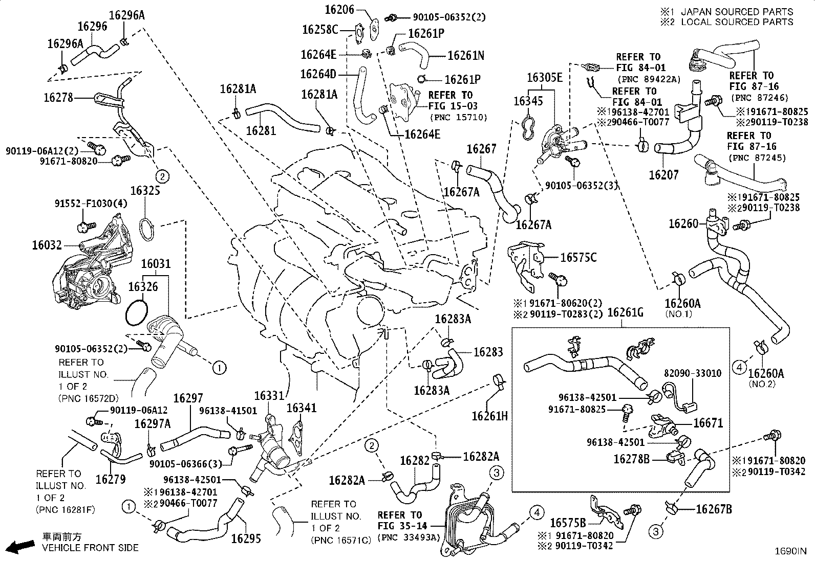16207-F0030 PIPE SUB-ASSY, WATER BY-PASS, NO.2 product image