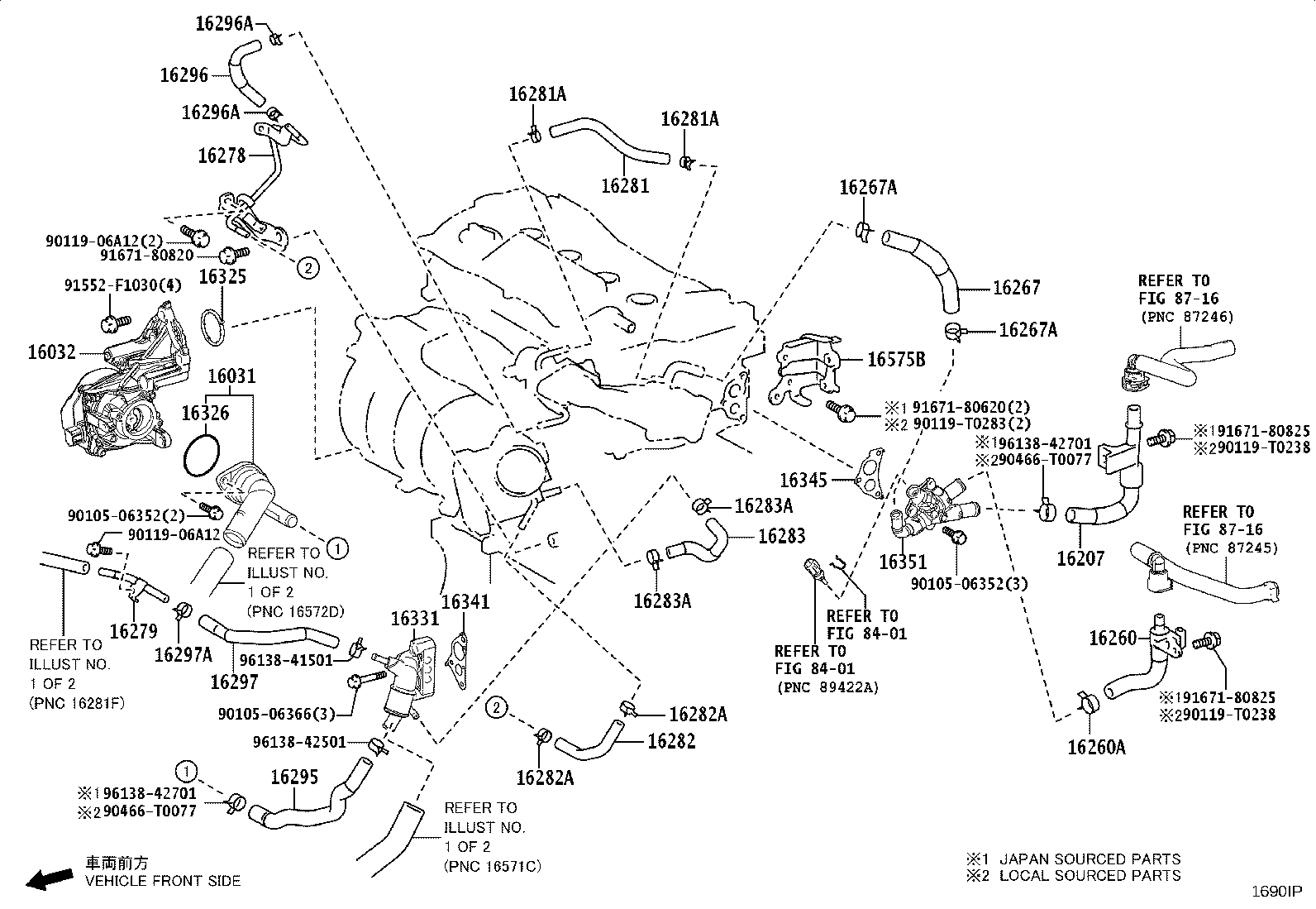 16207-F0030 PIPE SUB-ASSY, WATER BY-PASS, NO.2 product image