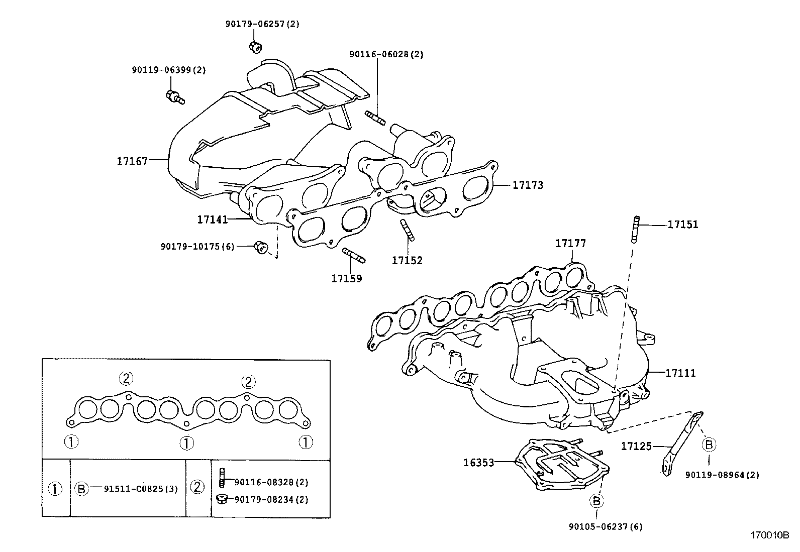 17141-54151 MANIFOLD, EXHAUST product image