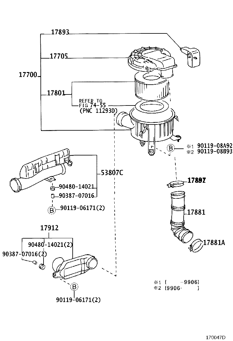 17705-62080 CAP SUB-ASSY, AIR CLEANER product image