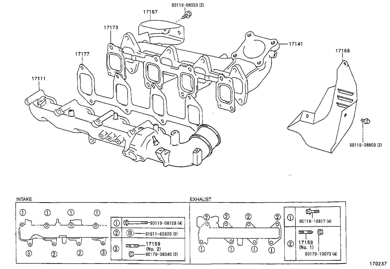 90126-08025 BOLT, STUD(FOR MANIFOLD TO CYLINDER HEAD) product image