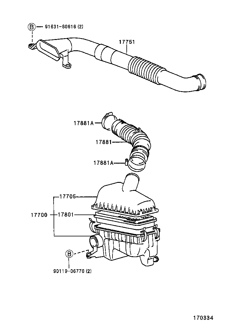 17750-02040 INLET, AIR CLEANER, NO.1 product image